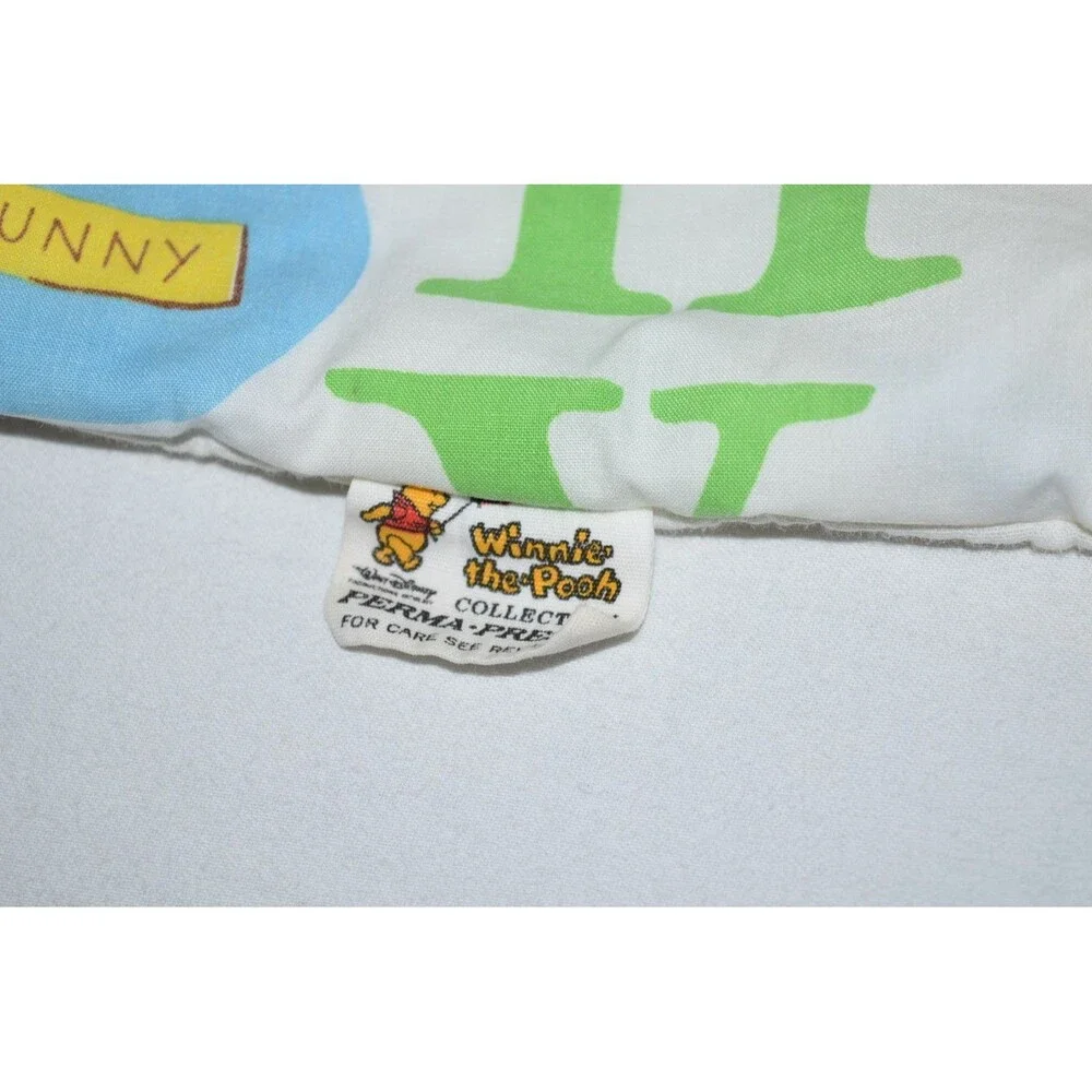 Vtg Walt Disney Productions Winnie The Pooh Baby Blanket Toddler Quilt READ